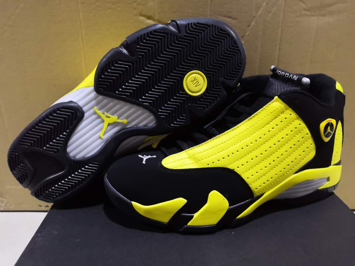 2019 Air Jordan 14 Retro Yellow Black Shoes